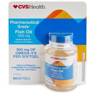 slide 1 of 1, CVS Health Pharmaceutical Grade Fish Oil Softgels, 60 ct; 1000 mg