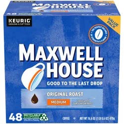 Maxwell House Original Roast Medium Roast K-Cup Coffee Pods, 48 ct Box