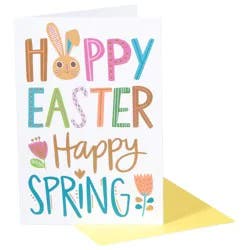 Carlton Cards Bunny Lettering Easter Card Yellow/Pink