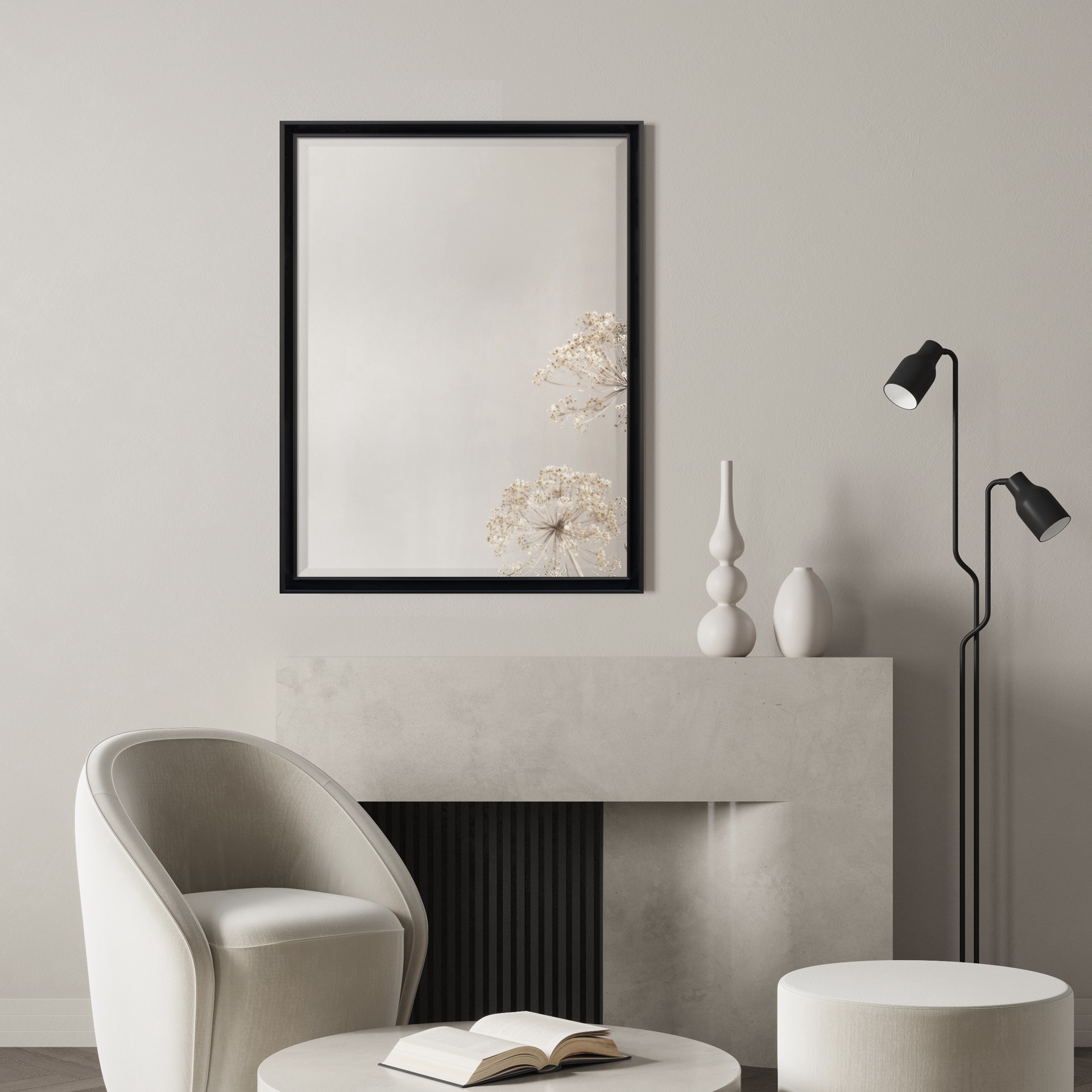 slide 3 of 5, 18" X 24" Black Decorative Float Mirror By Ashland, 18 in x 24 in