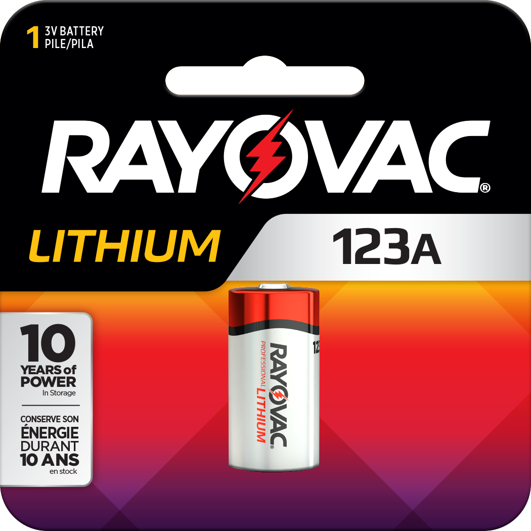 slide 1 of 1, Rayovac Photo Lithium Batteries Size 123A 3V, 1 Pack, 1 cnt
