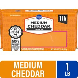 Kroger Medium Cheddar Cheese Bar