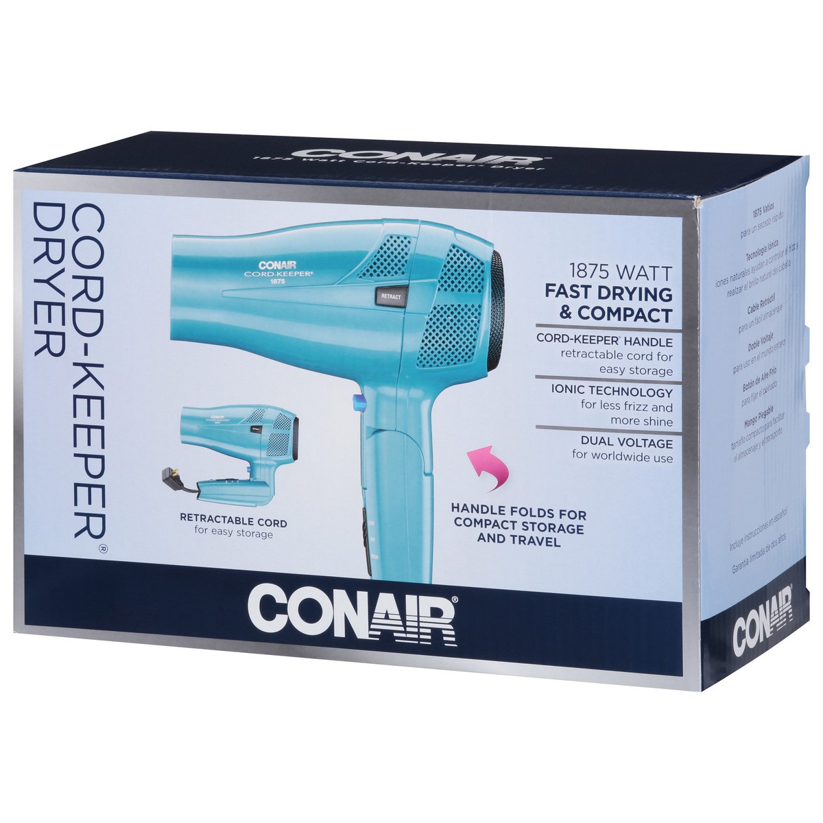 slide 9 of 9, Conair 1875 Watt Cord-Keeper Dryer 1 ea, 1 ct