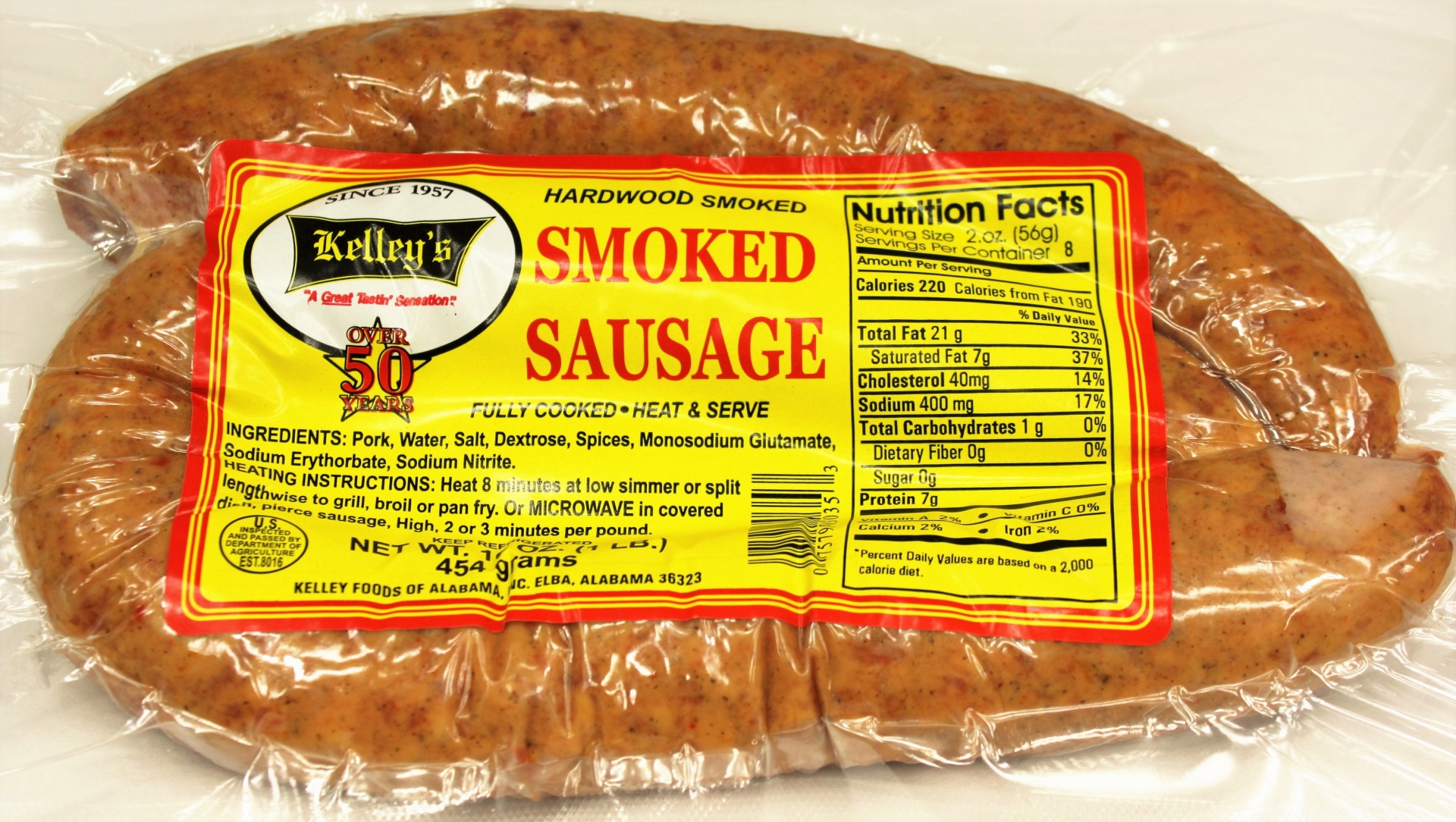 slide 1 of 1, Kelley's Smoked Sausage, 16 oz