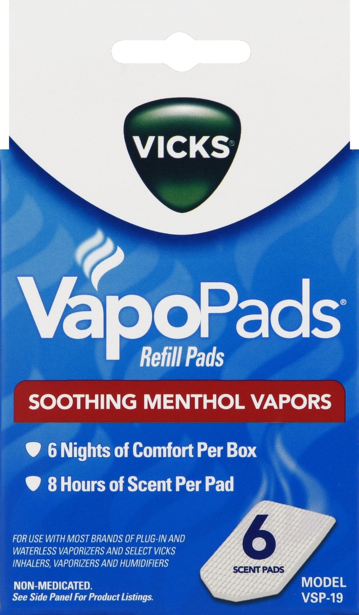 slide 4 of 5, KAZ VICKS Vaporizer Vapopads Menthol 8-Hour Refill Pads, 1 ct