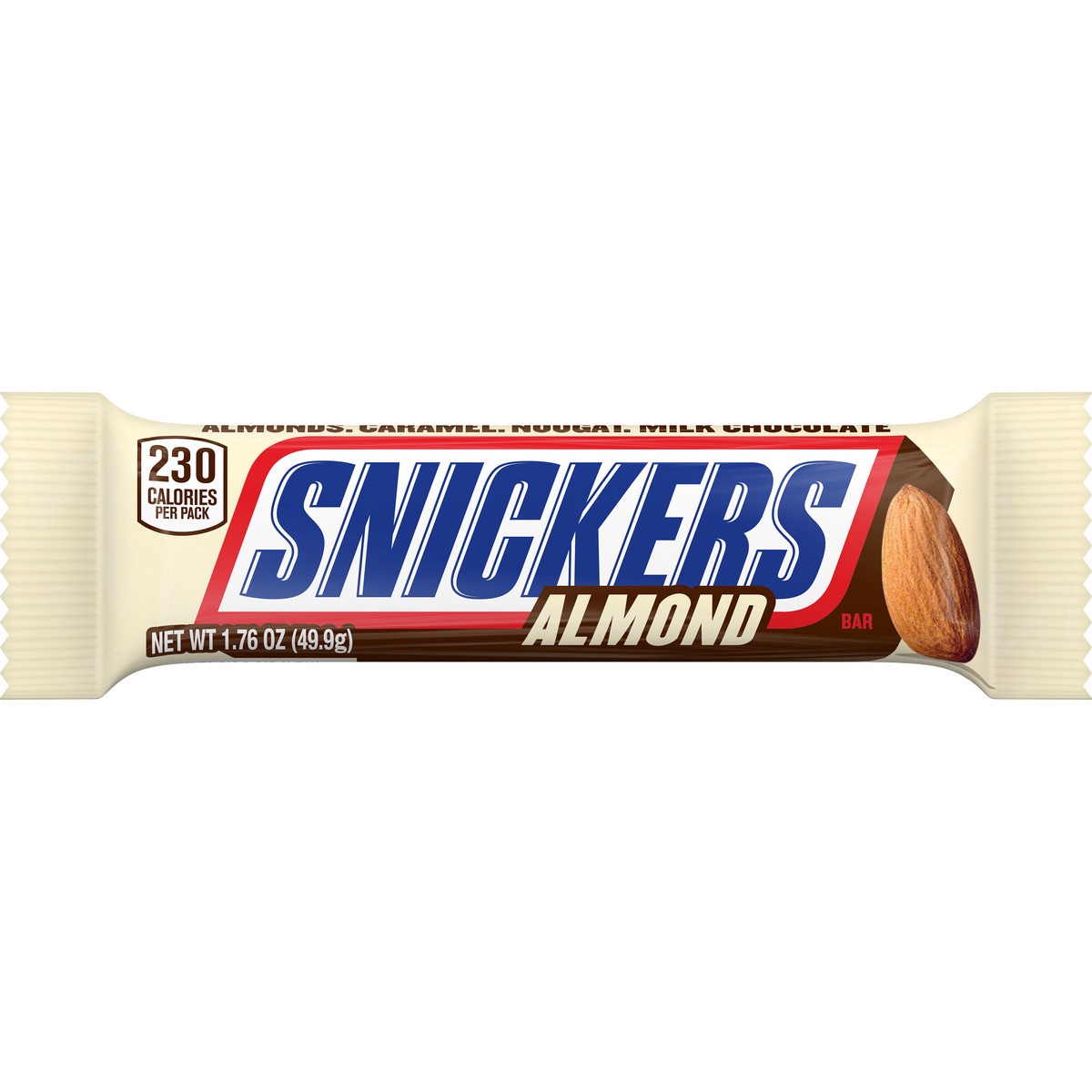 slide 6 of 9, Snickers Almond Single Chocolate Candy Bar, 1.7 oz