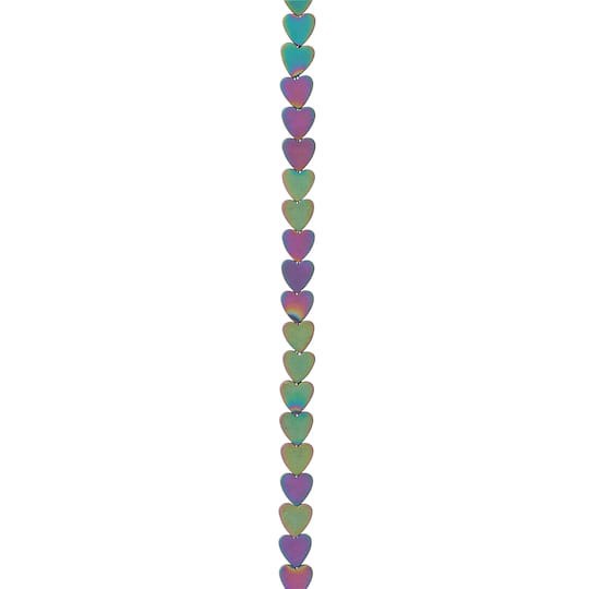slide 1 of 3, Multicolor Hematite Heart Beads, 4mm By Bead Landing, 4 mm