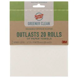 Scotch-Brite Greener Clean Reusable Sponge Cloths, 2 Count