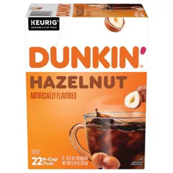 Dunkin'' Dunkin'’ Hazelnut Artificially Flavored Coffee, Keurig K-Cup Pods, 22 Count Box