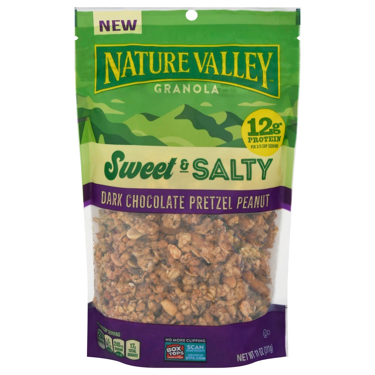 slide 1 of 4, Nature Valley Sweet And Salty Dark Chocolate Pretzel Peanut Granola, 11 oz