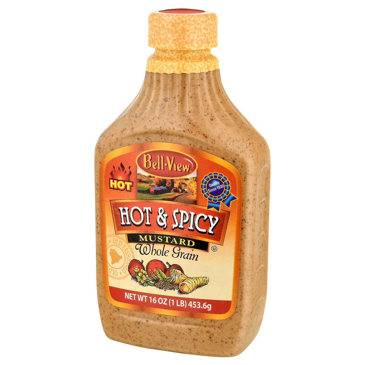 slide 2 of 4, Bell-View Whole Grain Hot Hot & Spicy Mustard 16 oz, 16 oz