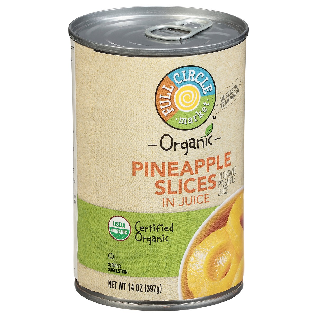 slide 3 of 11, Full Circle Market Organic Pineapple Slices in Juice 14 oz, 14 oz