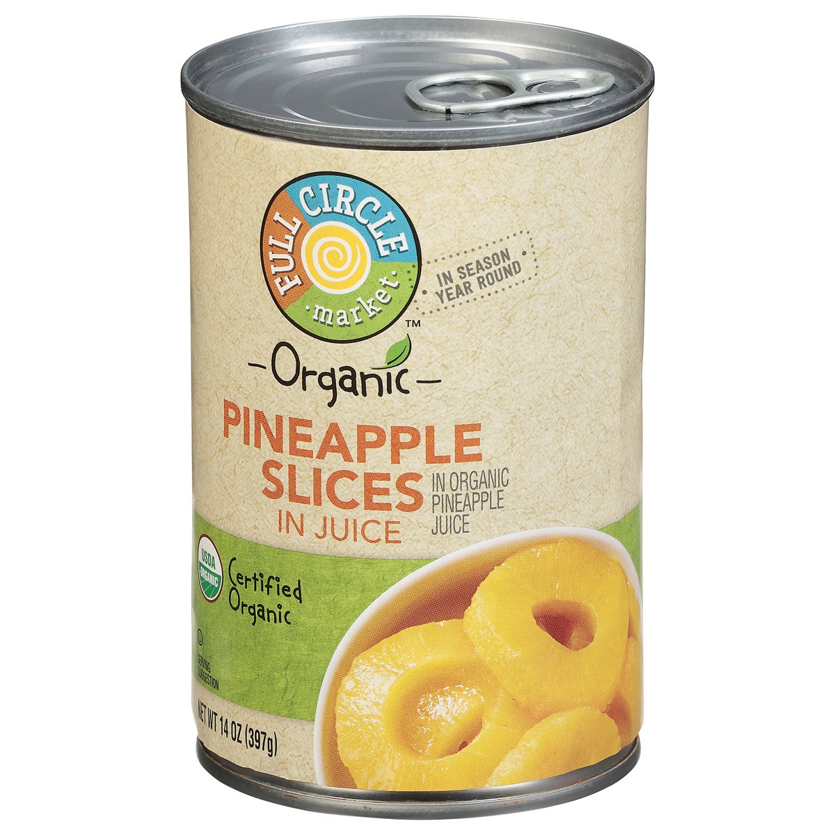 slide 8 of 11, Full Circle Market Organic Pineapple Slices in Juice 14 oz, 14 oz
