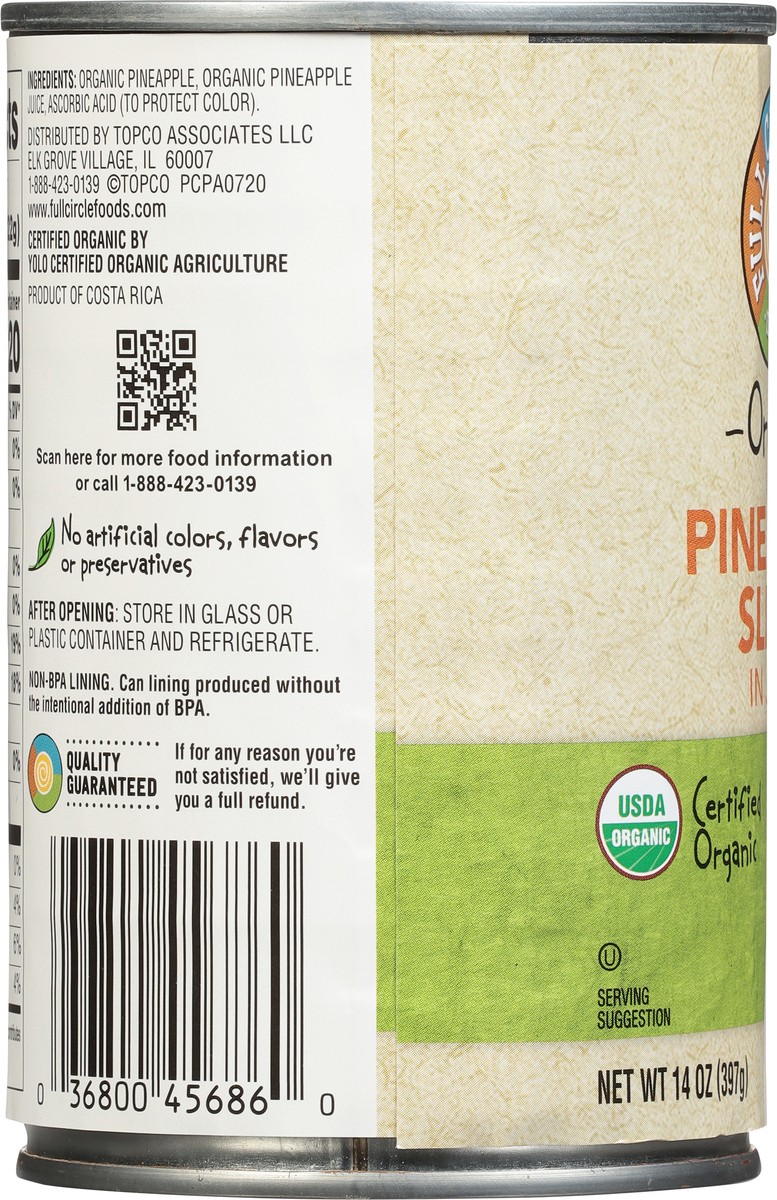 slide 2 of 11, Full Circle Market Organic Pineapple Slices in Juice 14 oz, 14 oz