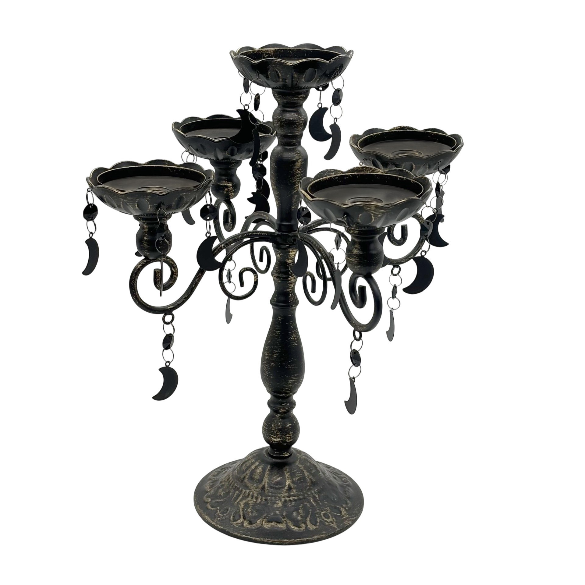 slide 2 of 2, 15.5" Black Moon Candelabra By Ashland, 10.24 in x 10.24 in x 15.35 in