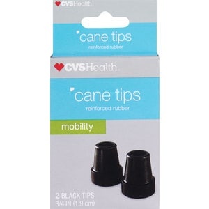 slide 1 of 1, CVS Health Black Cane Tip 3/4 in, 2 ct