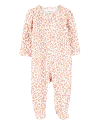 Carter's Carters Baby Floral 2-Way Zip Cotton Sleep & Play Pajamas - Pink Pink 9M