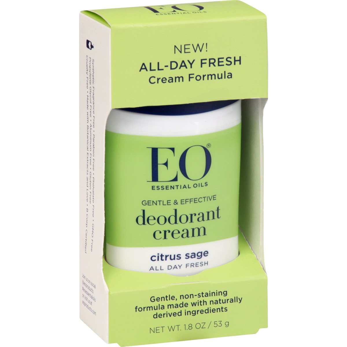 slide 2 of 9, EO DEOd Cream Citrus Sage, 1.8 oz