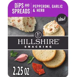 Hillshire Snacking Dips and Spreads Pepperoni, Garlic & Herb, 2.25 oz Tray