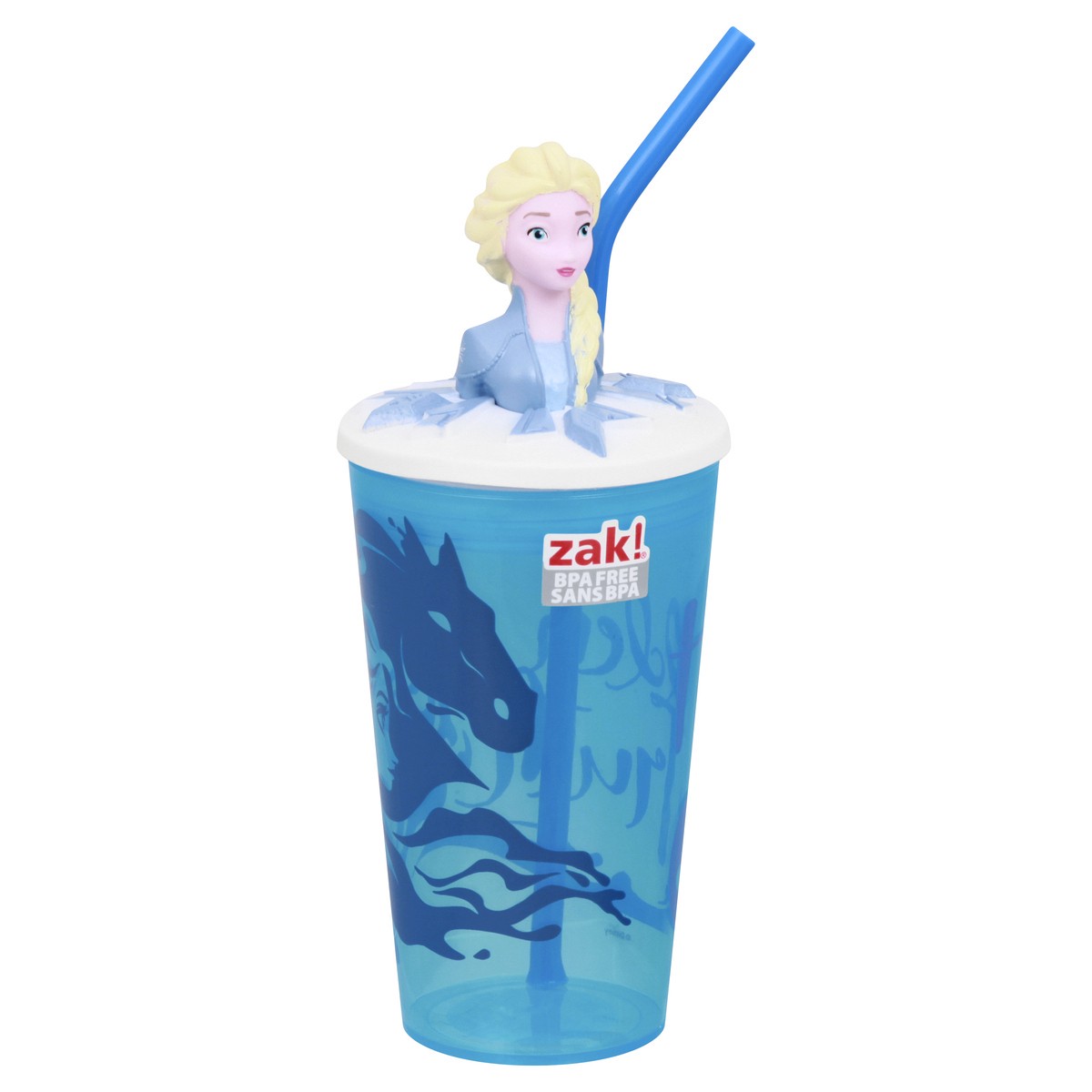 slide 2 of 9, Zak! Designs Disney Frozen Funtastic Plastic Tumbler with Straw, Elsa by Zak Designs, 15 oz