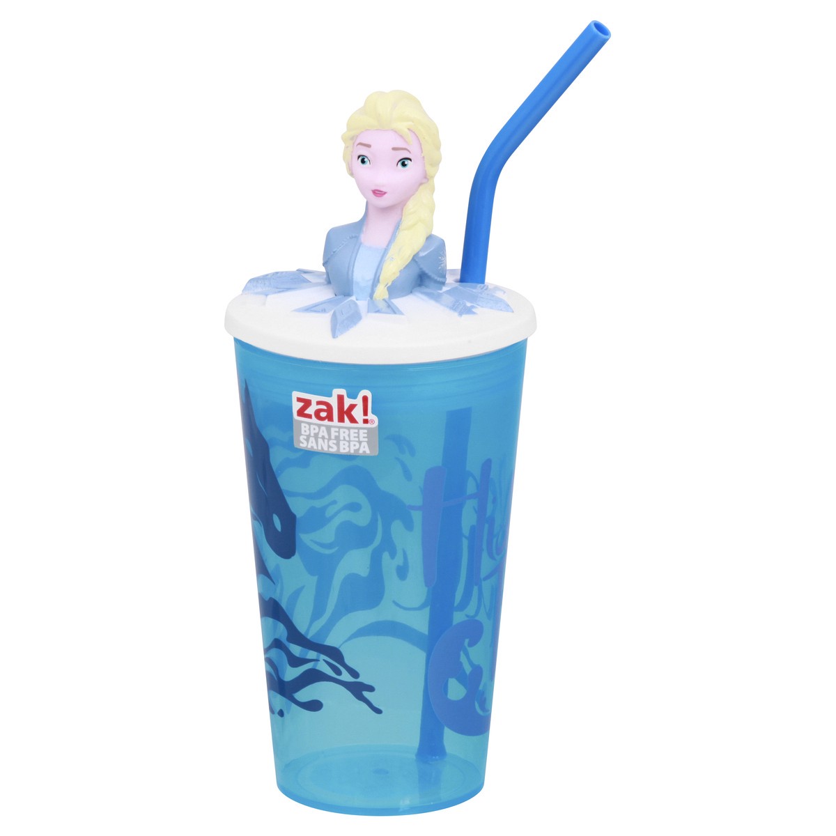 slide 3 of 9, Zak! Designs Disney Frozen Funtastic Plastic Tumbler with Straw, Elsa by Zak Designs, 15 oz