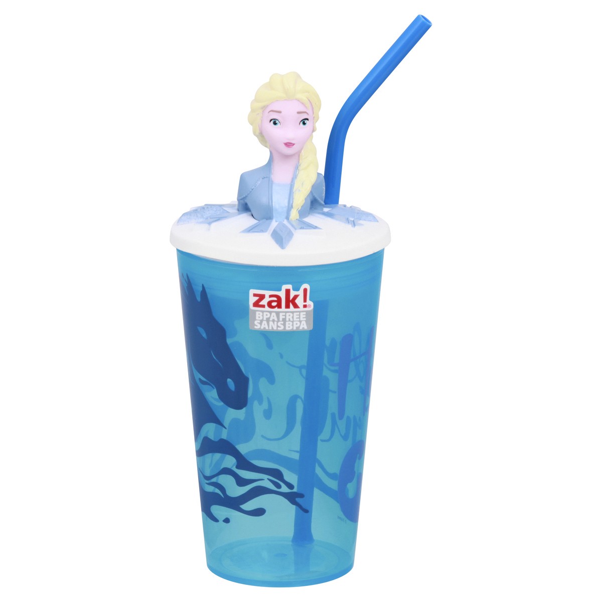 slide 1 of 9, Zak! Designs Disney Frozen Funtastic Plastic Tumbler with Straw, Elsa by Zak Designs, 15 oz