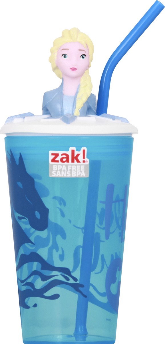 slide 6 of 9, Zak! Designs Disney Frozen Funtastic Plastic Tumbler with Straw, Elsa by Zak Designs, 15 oz