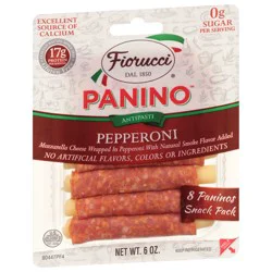 Fiorucci Pepperoni Panino, Wrapped Mozzarella Cheese with Natural Smoke Flavor Added, 6 oz