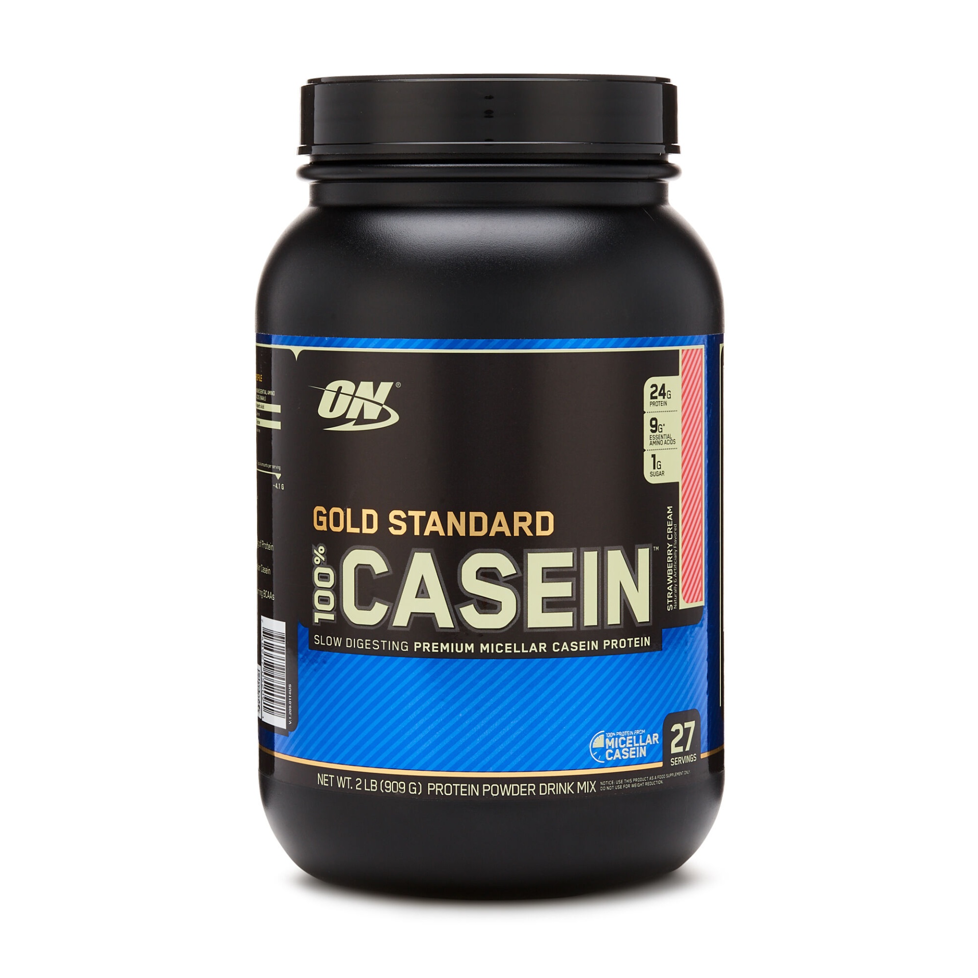 slide 1 of 1, Optimum Nutrition Gold Standard 100% Casein- Strawberry Cream, 2 lb