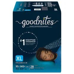 Goodnites Overnight Underwear for Boys, XL (95-140 lb.), 28 Ct