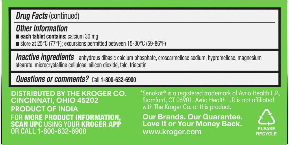 slide 3 of 3, Kroger Senna-Lax Natural Vegetable Laxative, 100 ct