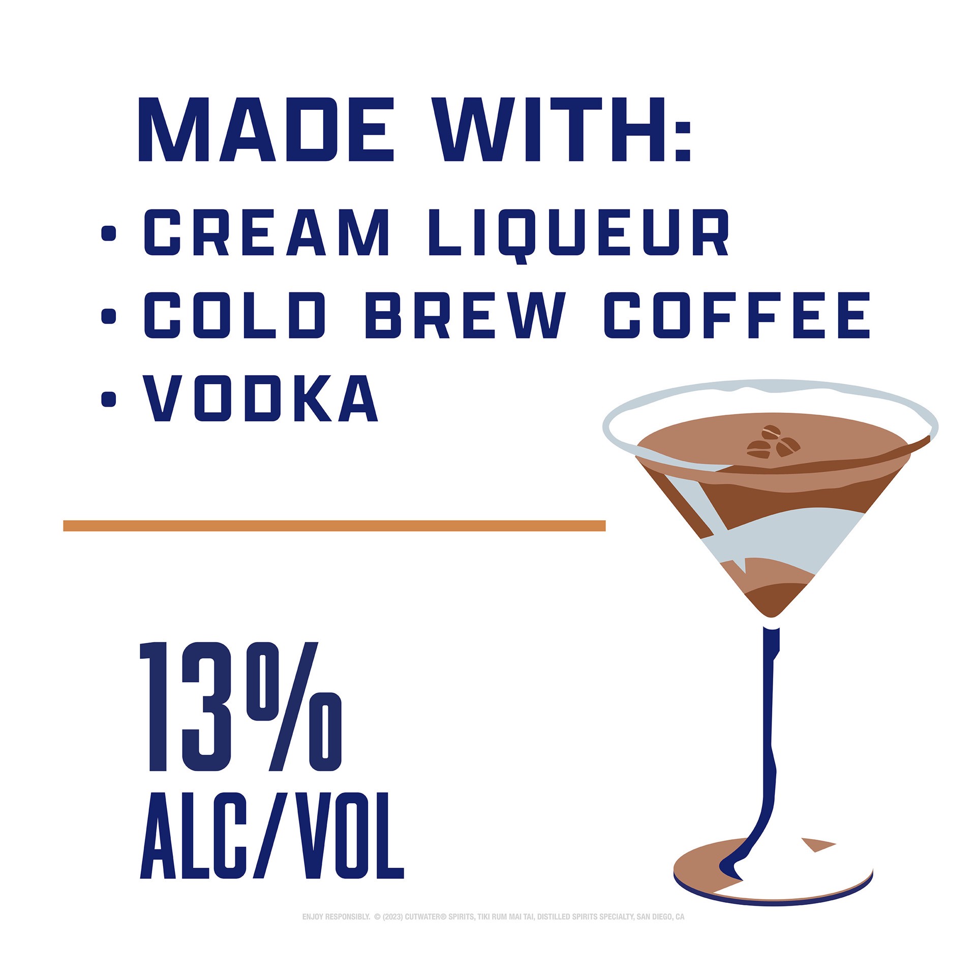 slide 4 of 8, Cutwater Spirits Espresso Martini 12 fl oz Single Can, 12 fl oz