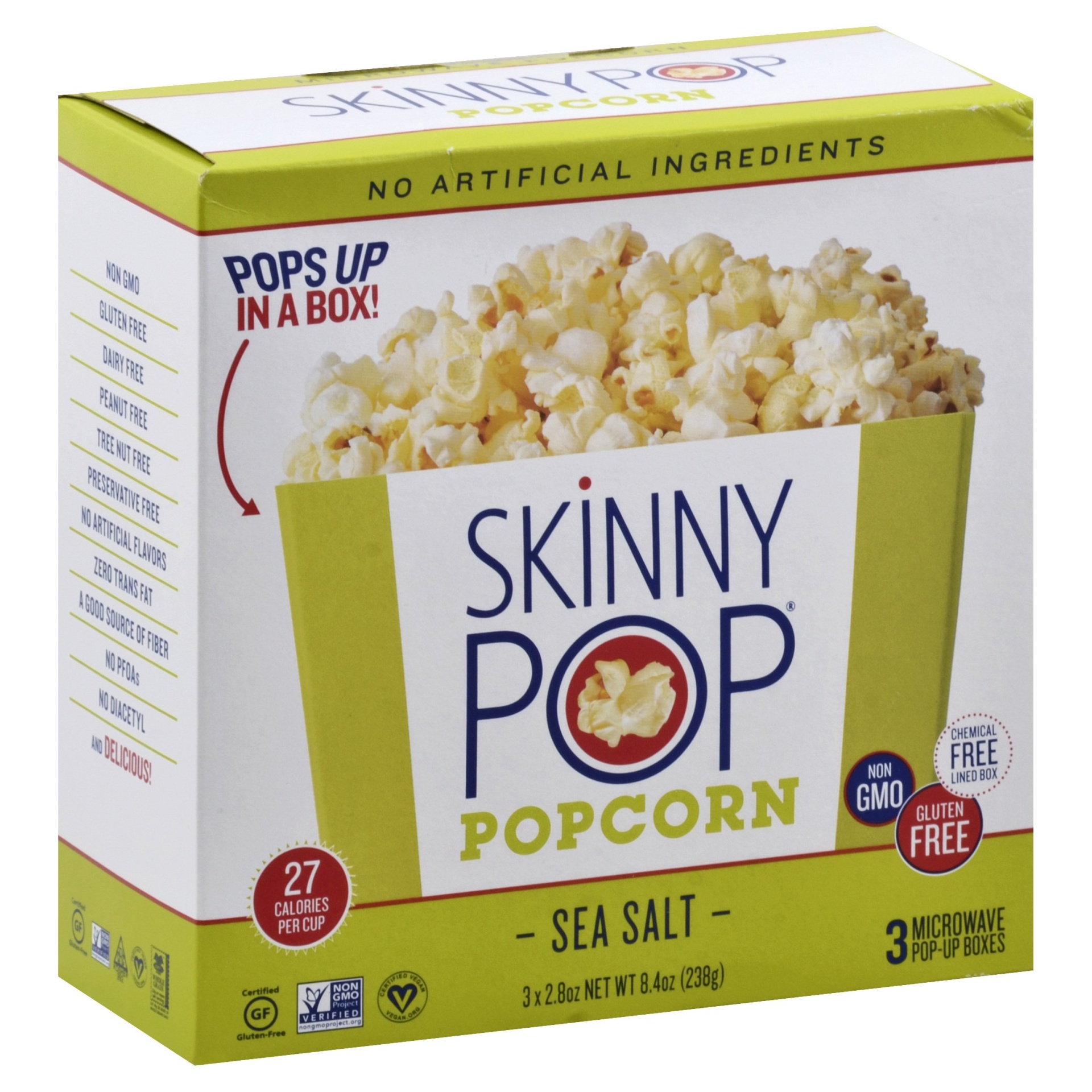 slide 1 of 5, SkinnyPop Sea Salt Popcorn Bowl, 3 ct