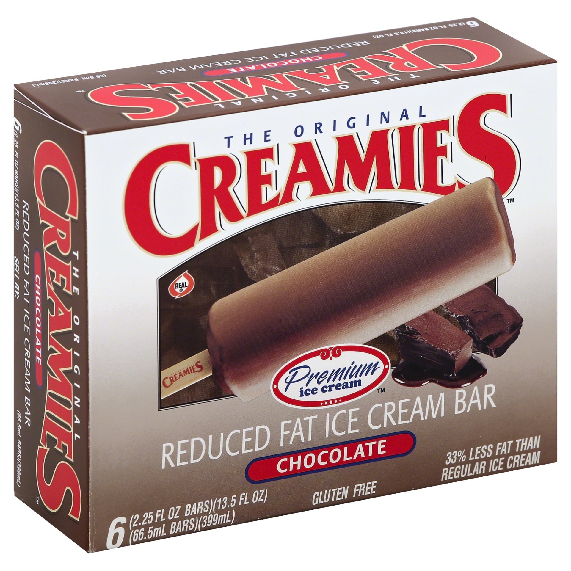 slide 1 of 1, Creamies Chocolate Ice Cream Bar, 6 ct