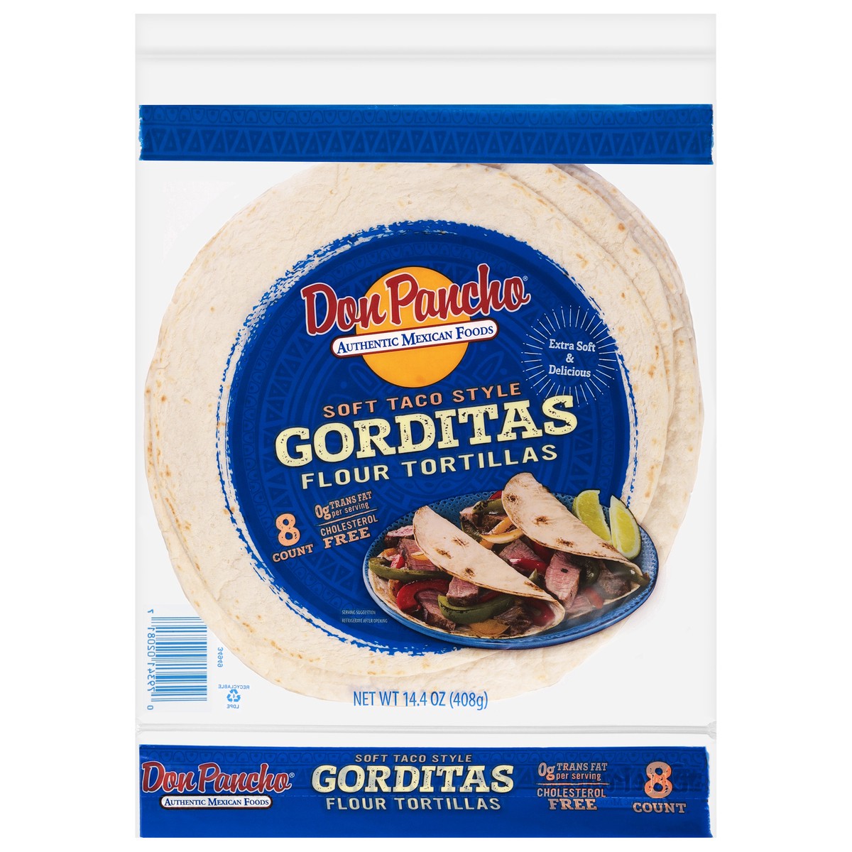 slide 1 of 12, Don Pancho Soft Taco Style Gorditas Flour Tortillas 8 ea, 8 ct