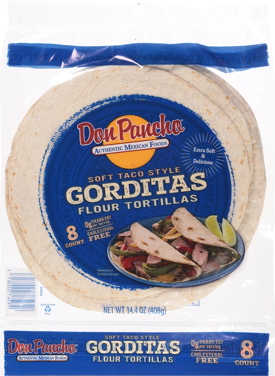 slide 8 of 12, Don Pancho Soft Taco Style Gorditas Flour Tortillas 8 ea, 8 ct