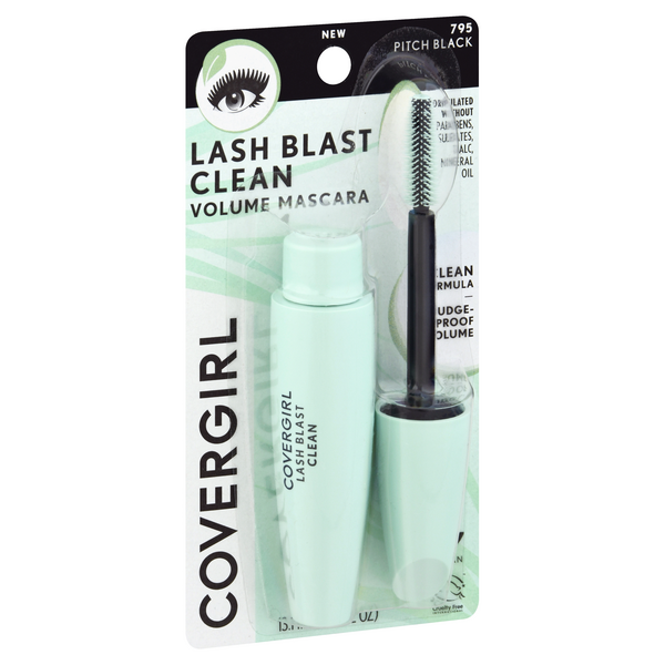 slide 1 of 1, Covergirl Lash Blast Clean Volume Mascara, Pitch Black 795, 0.44 fl oz