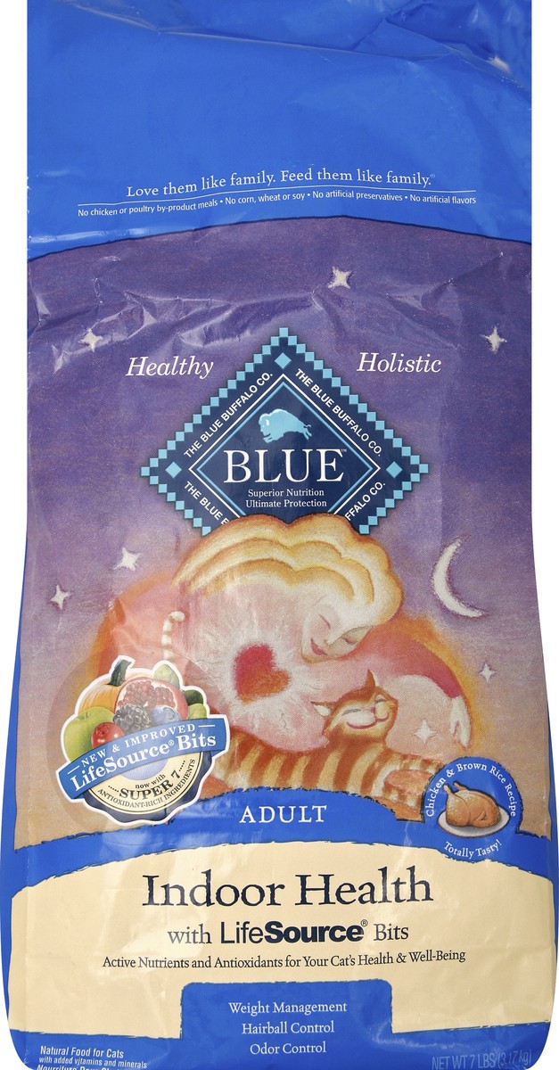 slide 2 of 6, Blue Buffalo Tastefuls Indoor Natural Adult Dry Cat Food, Chicken 7lb bag, 7 lb