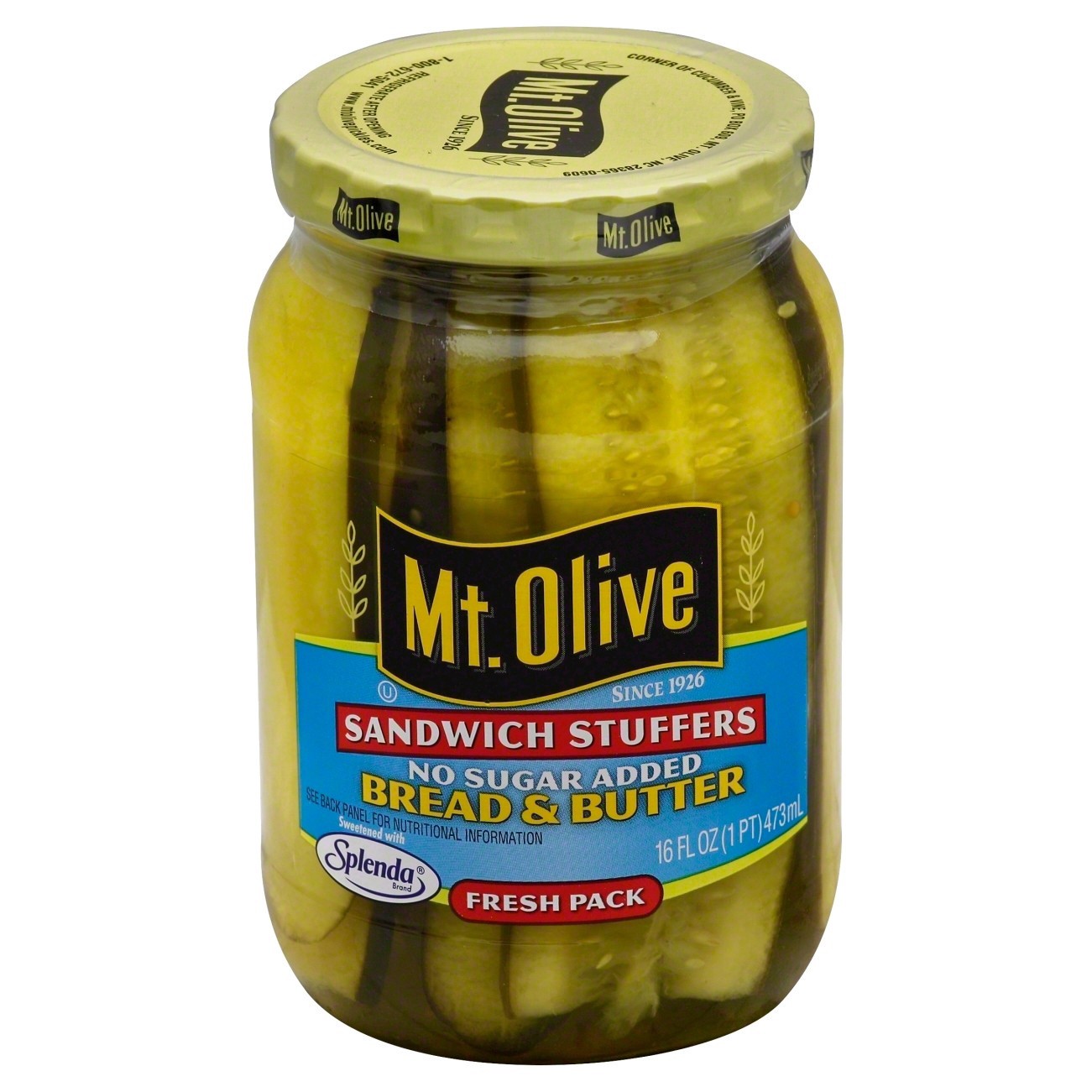 slide 1 of 4, Mt. Olive Sandwich Stuffers Bread & Butter Pickles, 16 oz