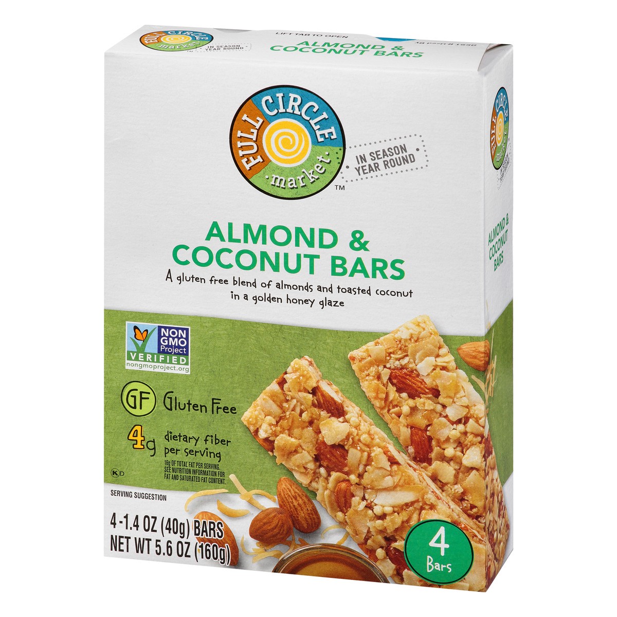 slide 2 of 13, Full Circle Market Almond & Coconut Bars 4 ea, 4 ct