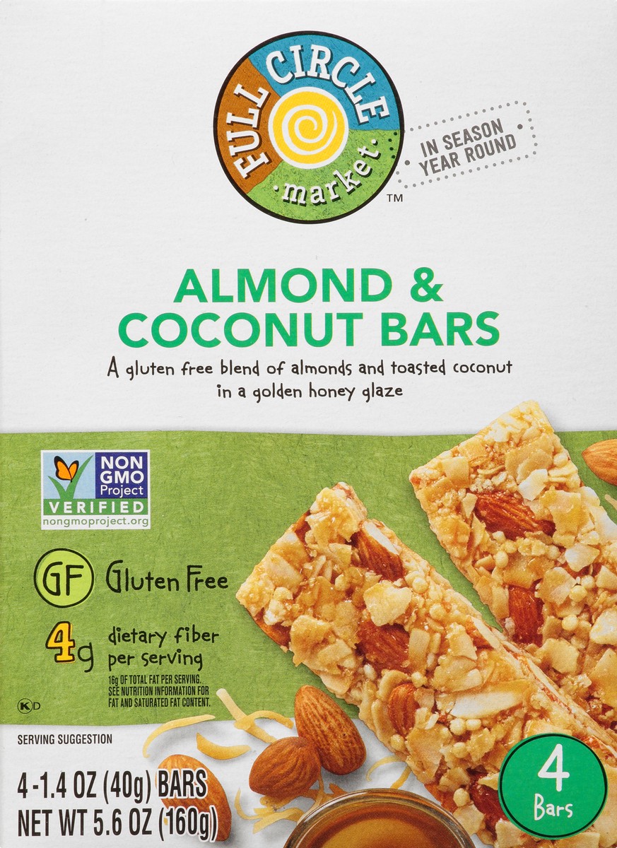 slide 12 of 13, Full Circle Market Almond & Coconut Bars 4 ea, 4 ct