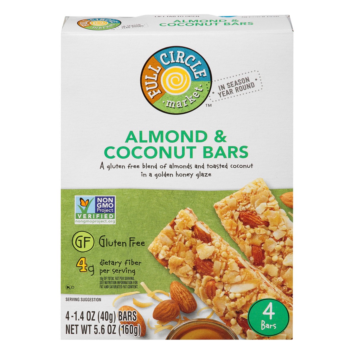 slide 1 of 13, Full Circle Market Almond & Coconut Bars 4 ea, 4 ct