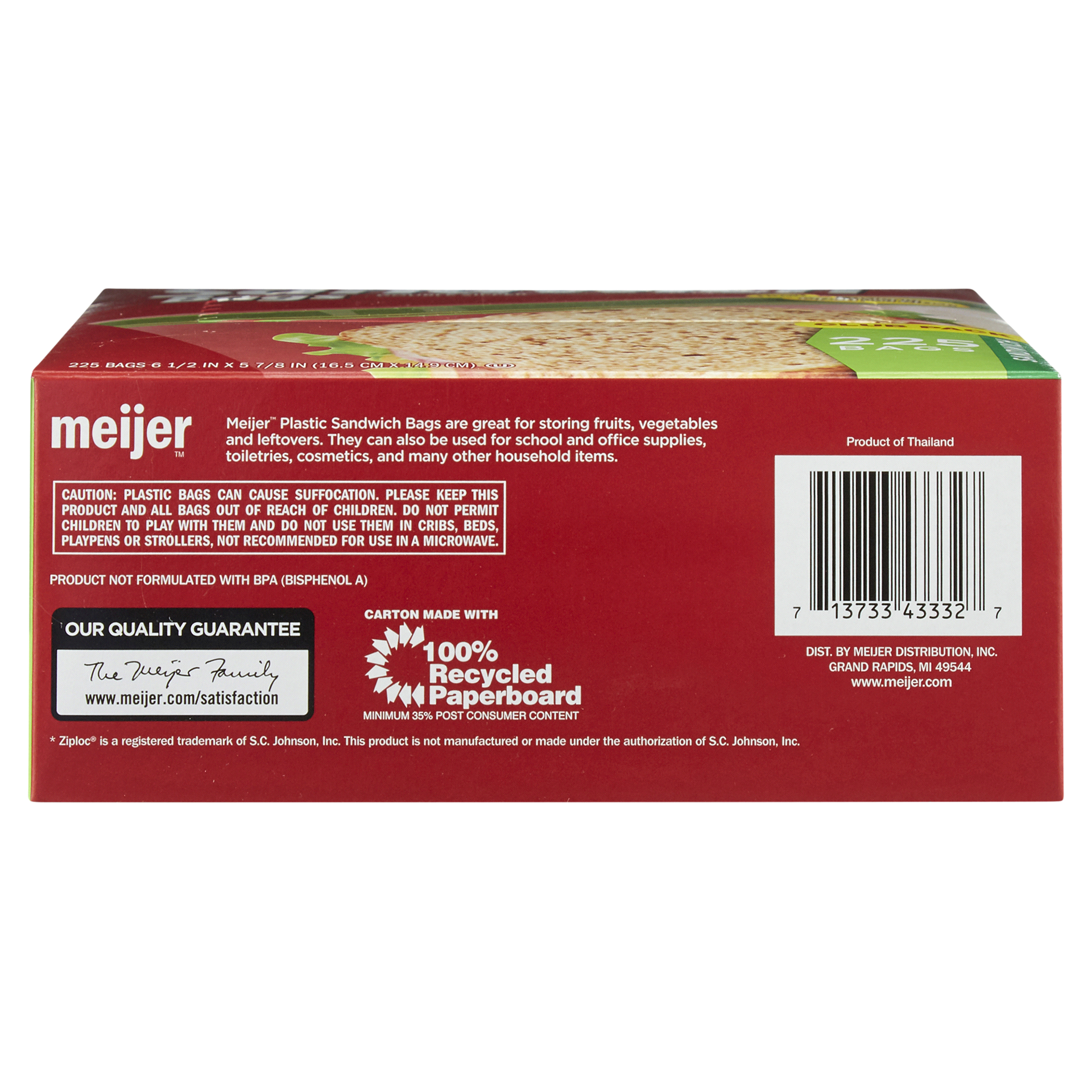 slide 5 of 5, Meijer Double Zipper Sandwich Bags, 225 ct