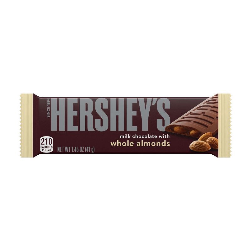 slide 1 of 6, Hershey's Milk Chocolate With Almonds Bar, 1.45 oz