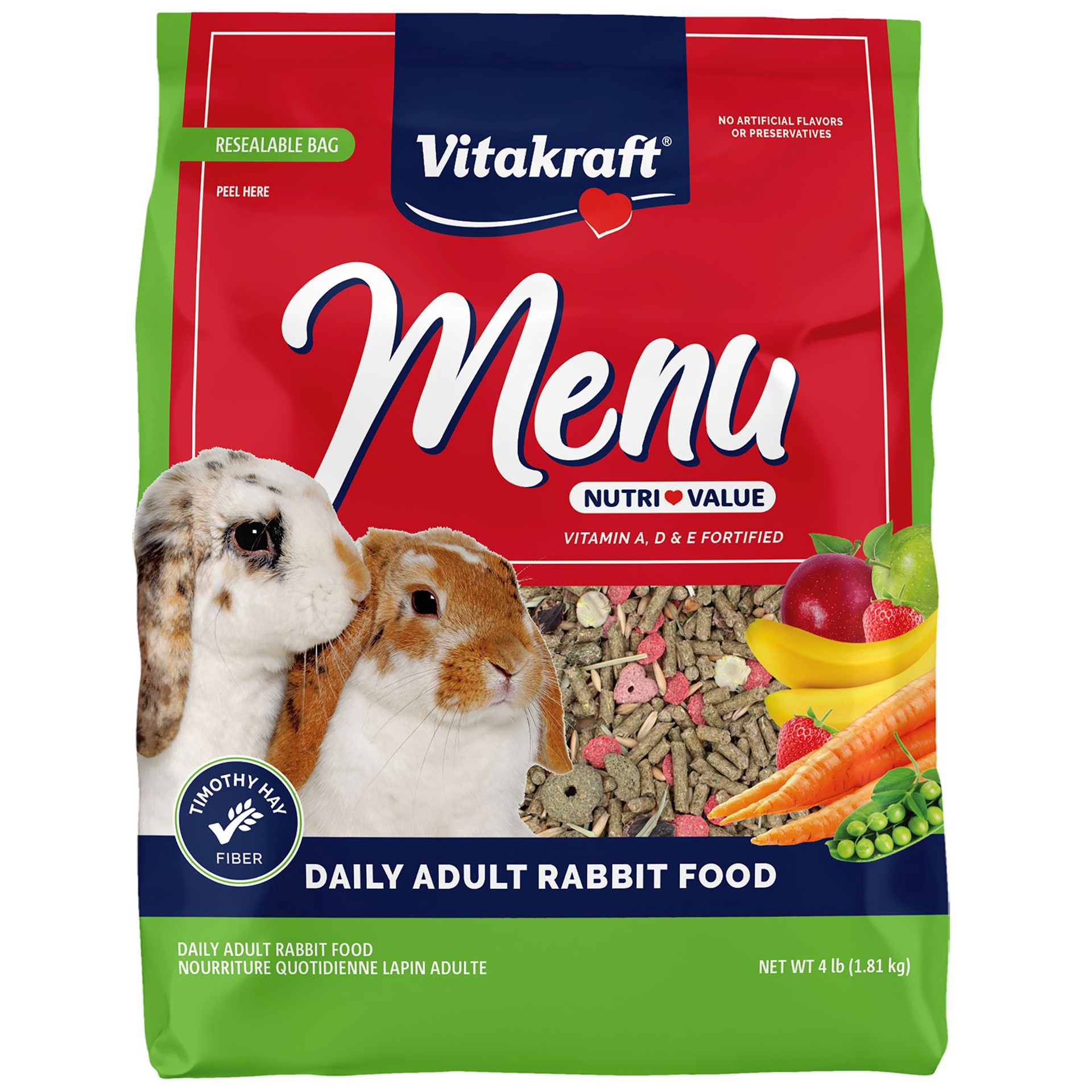 slide 1 of 1, Vitakraft Menu Value Rabbit Food 4 LB, 4 lb