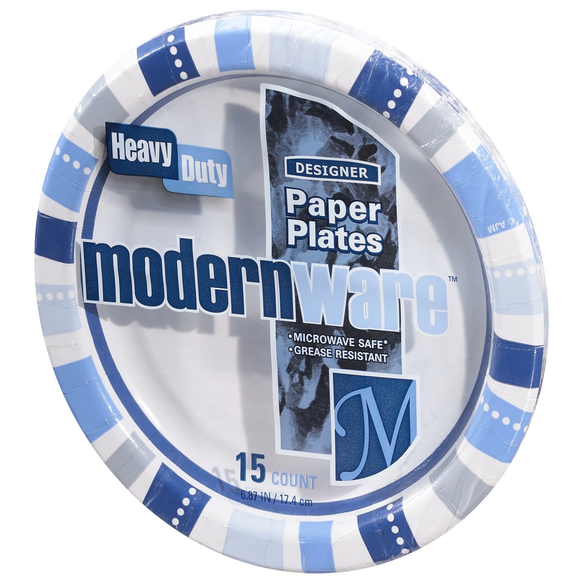 slide 4 of 9, modernware 6.87 Inch Heavy Duty Designer Paper Plates 15 ea, 15 ct