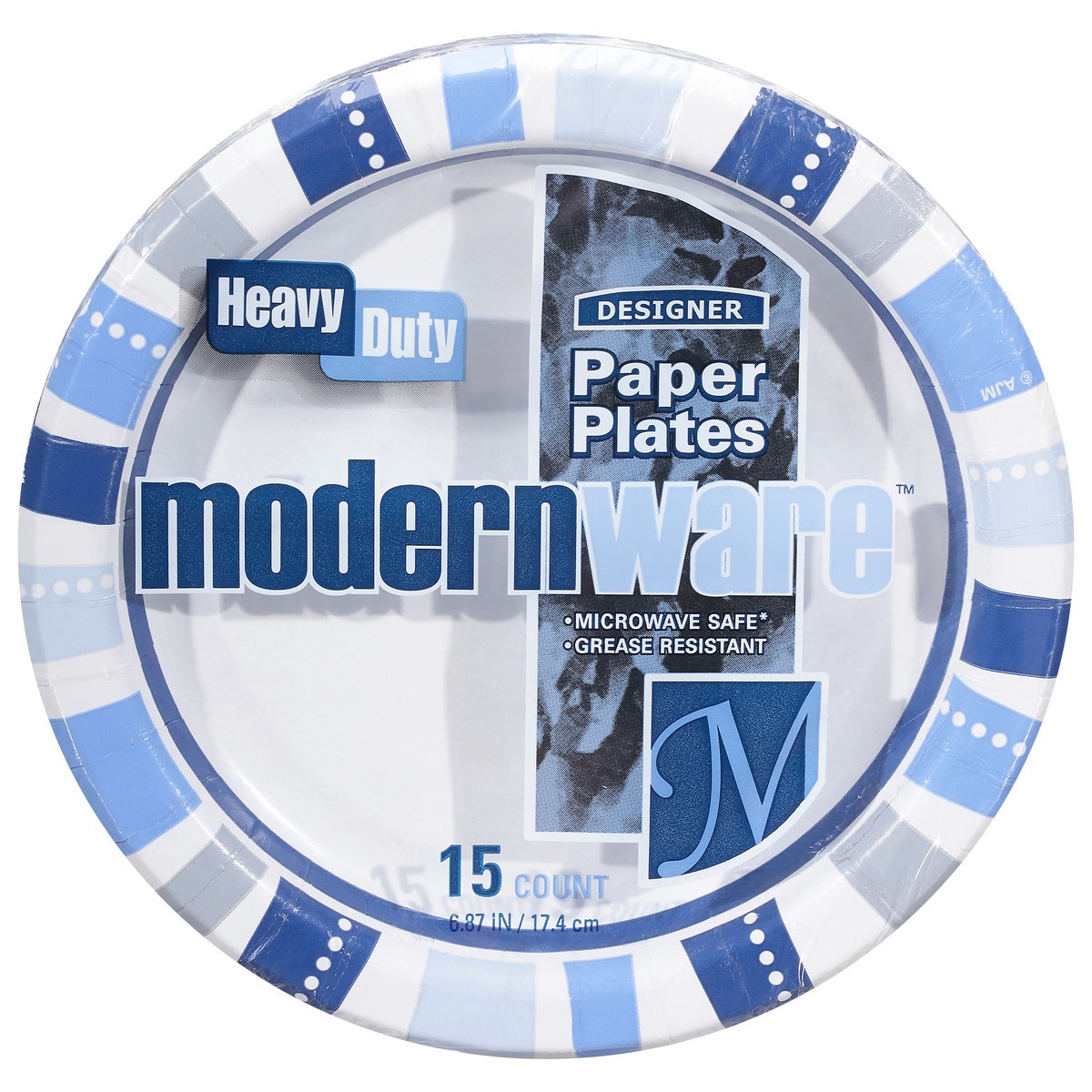 slide 1 of 9, modernware 6.87 Inch Heavy Duty Designer Paper Plates 15 ea, 15 ct