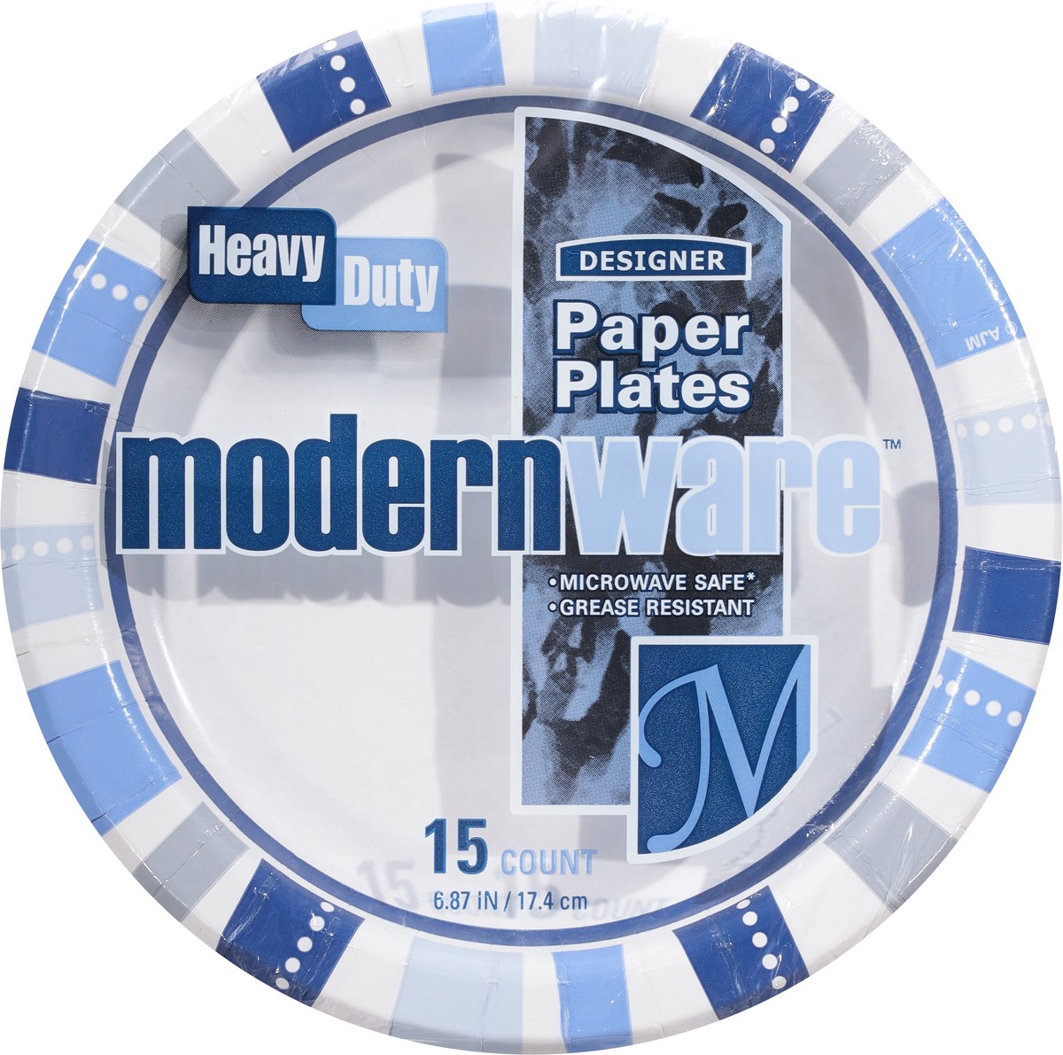 slide 8 of 9, modernware 6.87 Inch Heavy Duty Designer Paper Plates 15 ea, 15 ct