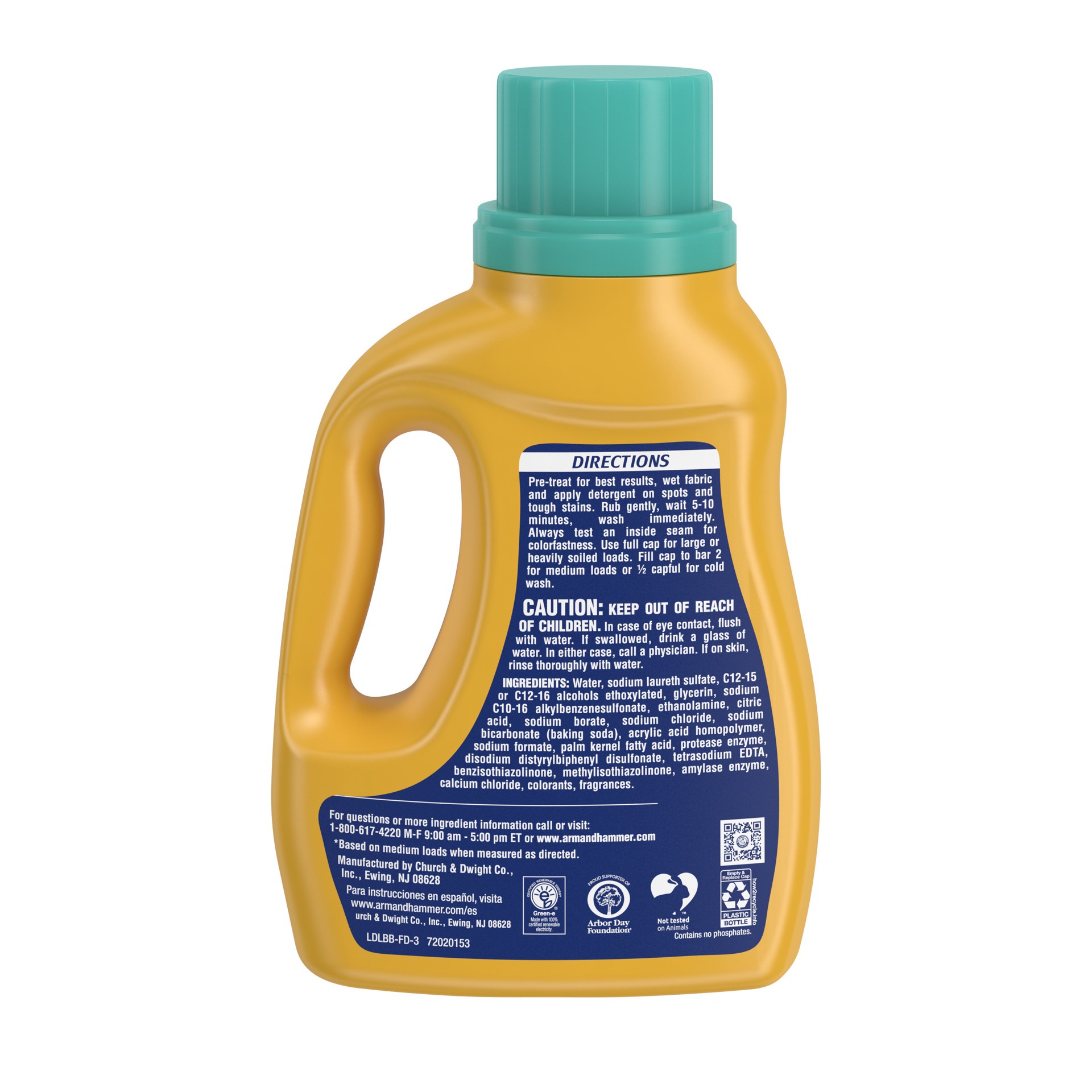 slide 4 of 4, Arm & Hammer Laundry Detergent Lqd+Oxcln, 43.75 fl oz