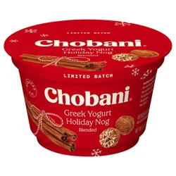 Chobani Reduced Fat Greek Yogurt Limited Batch Spiced Holiday Nog Blended 5.3oz